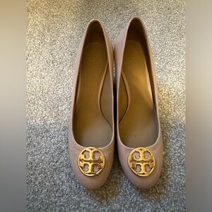 Tory Burch Ivory Wedge Pumps
